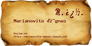 Marianovits Ágnes névjegykártya