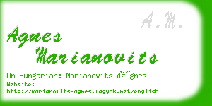 agnes marianovits business card